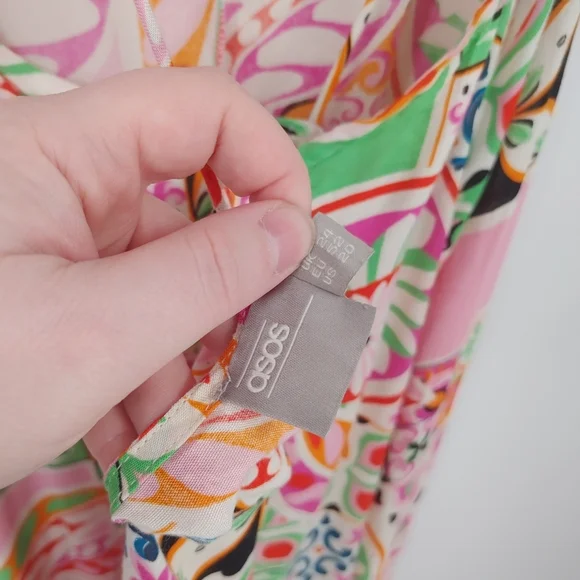 ASOS High-Low Printed Midi Dress - Picture 7 of 9